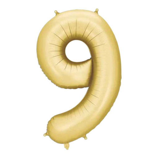 Picture of FOIL BALLOON NUMBER 9 SATIN GOLD 34 INCH